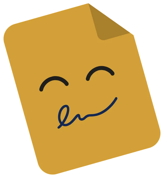 Ed, the eSign Me mascot, smiling after signing